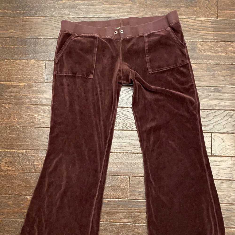 VINTAGE Juicy Couture Chocolate CLASSIC “DEL RAY” Velour Track Pant Y2K RARE
